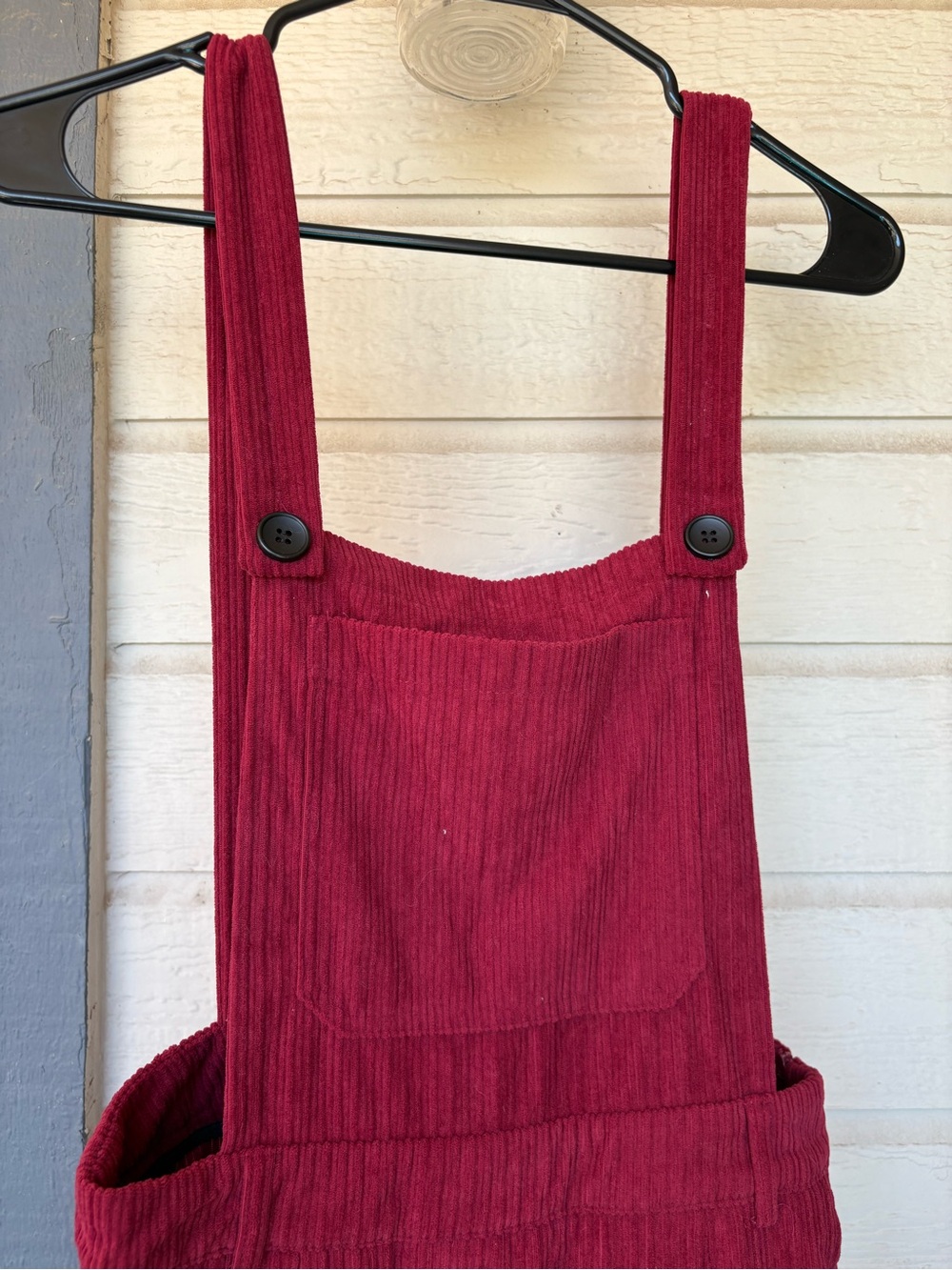 Cider Wine Red Corduroy Overall Jumpsuit